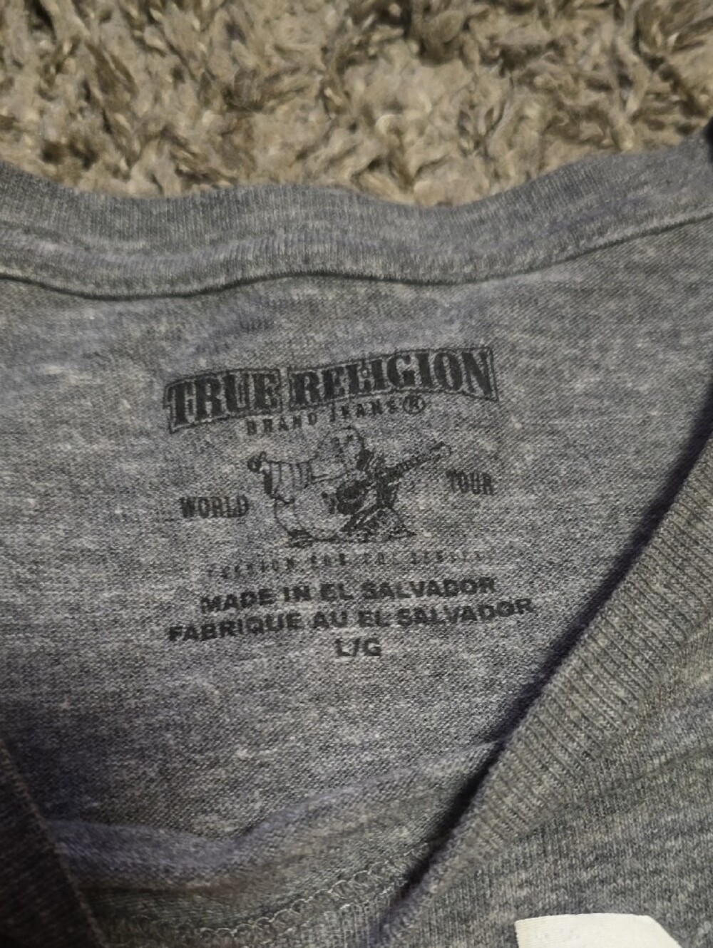 True Religion Gray Graphic Athletic Crewneck Tee - Picture 3 of 4